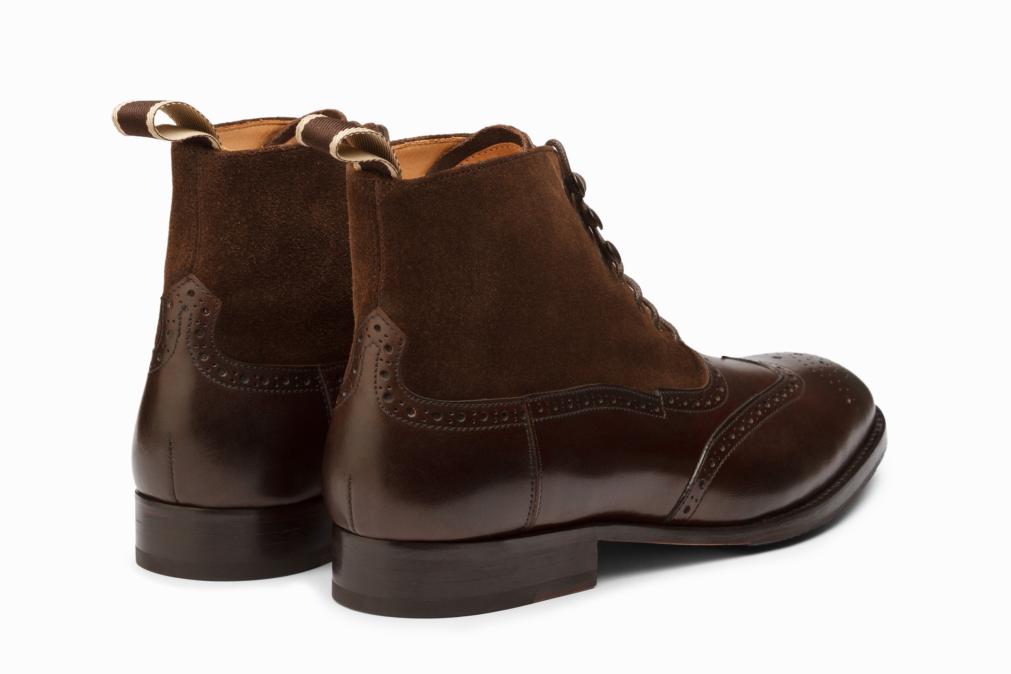 Premium Suede & Leather Balmoral Boots for Men - Dark Brown | Classic Dress Shoes for Business, Office & Formal Occasions