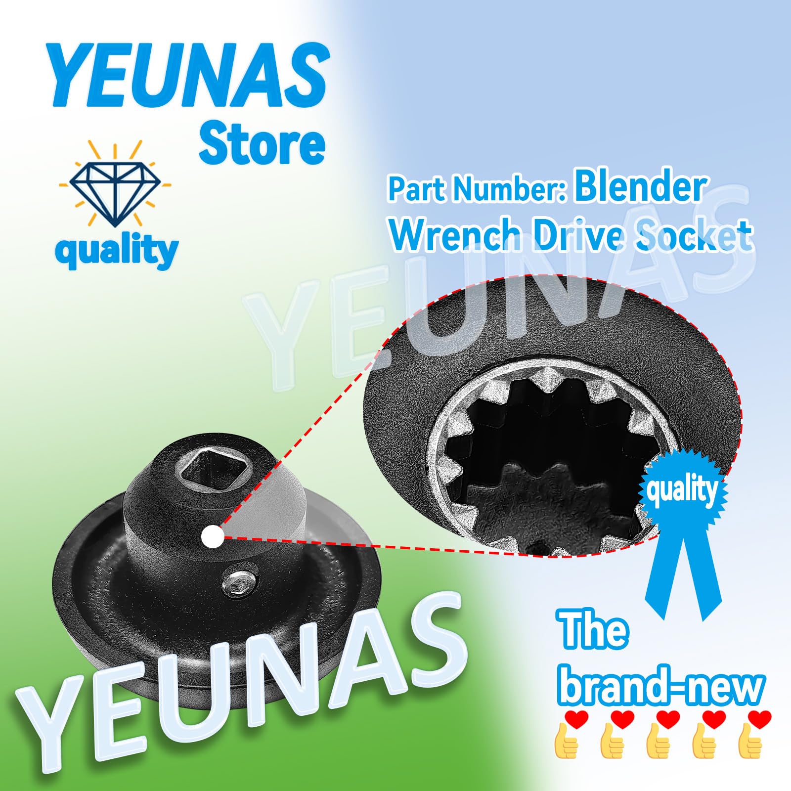 Vitamix Blender Wrench Drive Socket Replacement - Compatible with 500, 802, 891, 4500, 5000, 5200, 5500, 6300, VM0102, VM0103, VM0104 Models - Perfect for Smoothie Making and Food Processing