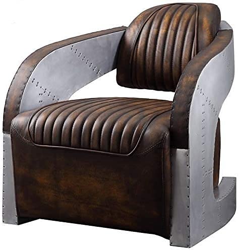 NauticalMart Brancaster Leather Chair - Vintage Mocha Top Grain Leather Living Room Furniture for Home Office, Lounge & Reading Nook
