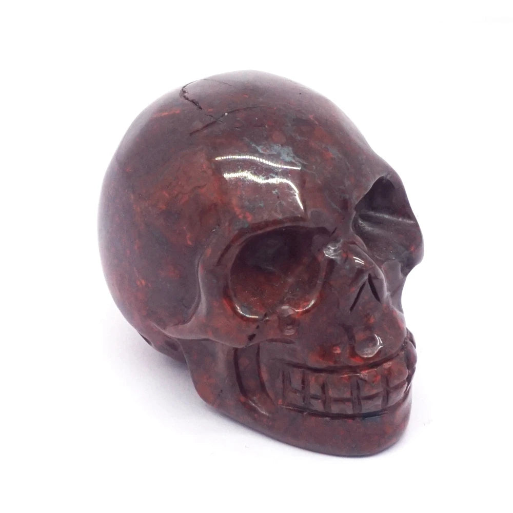 2 Pack Skull Statue Figurines - Natural Crystal Stone Chakra Healing Gemstone Sculpture for Home Decor, Halloween Party Decoration & Spiritual Gift (Perfect for Meditation Space, Yoga Room & Gothic Decor)