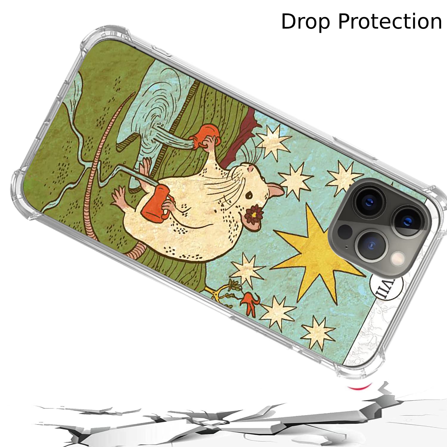 Star Tarot Card Phone Case for iPhone 11 Pro Max - Trippy Psychedelic Aesthetic TPU Bumper Cover with Unique Trendy Design | Perfect for Tarot Readers, Spiritual Protection & Fashion Accessory