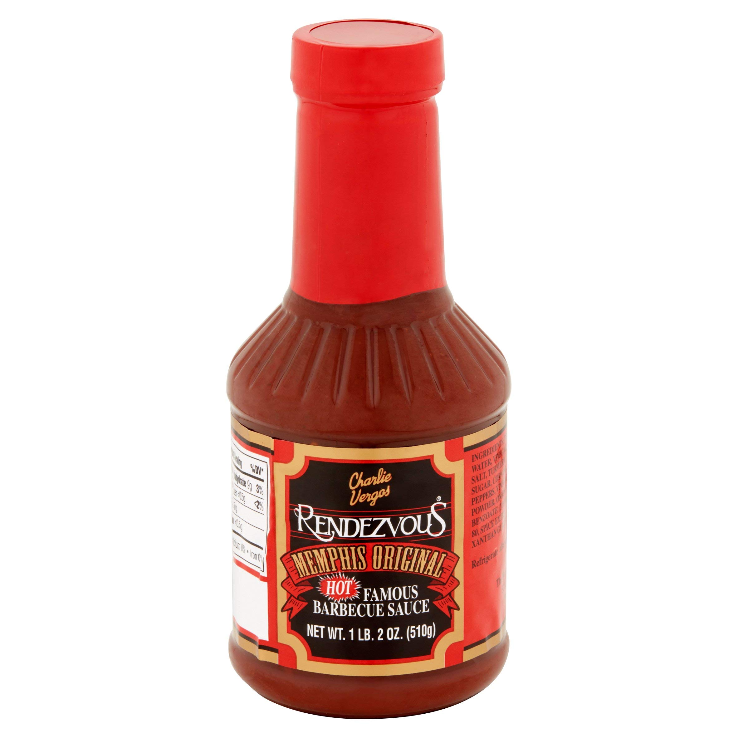 Charlie Vergos Memphis Original Hot Barbecue Sauce - 19.2 oz (Pack of 4) | Authentic Southern BBQ Flavor | Perfect for Ribs, Wings & Grilling | Spicy & Tangy Glaze for Meat Lovers