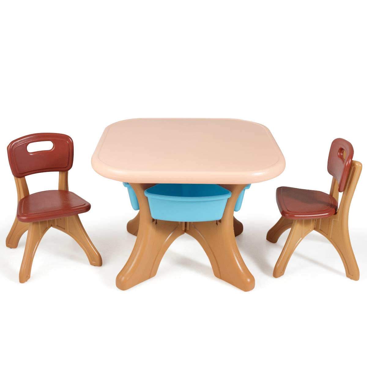 KOTEK 3-Piece Kids Table & Chair Set with Storage - Study & Art Desk for Toddlers - Perfect for Reading & Drawing