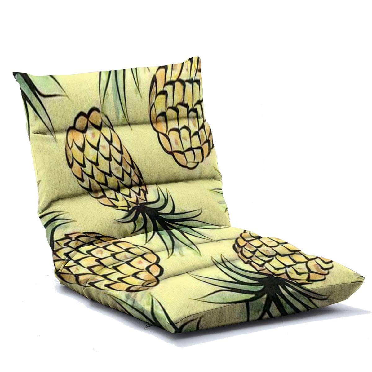 Adjustable Memory Foam Floor Lounger Chair with Pineapple Tropical Pattern - Foldable Floor Sofa for Adults, Home Office, Reading, Watching TV & Gaming - Perfect for Small Spaces, Dorm Rooms & Meditation Areas