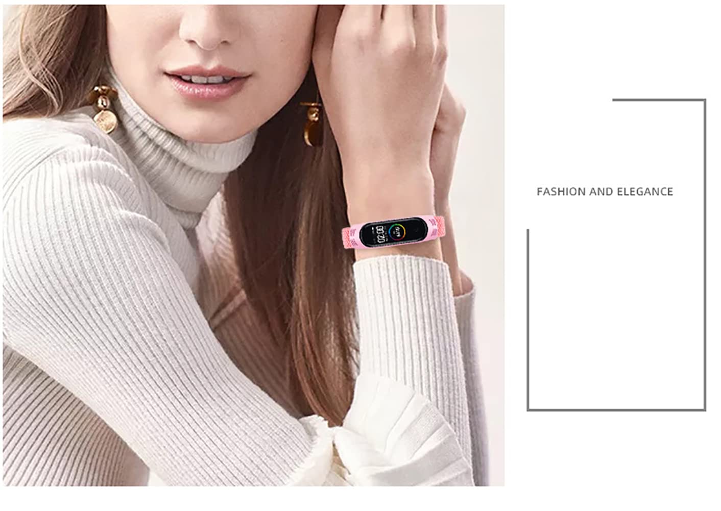 Soft Stretchable Braided Solo Loop Nylon Replacement Wristband for Xiaomi Mi Band 3 4 5 6 7 - Comfortable Sport Strap for Women & Men - Perfect for Running, Gym Workouts and Daily Wear