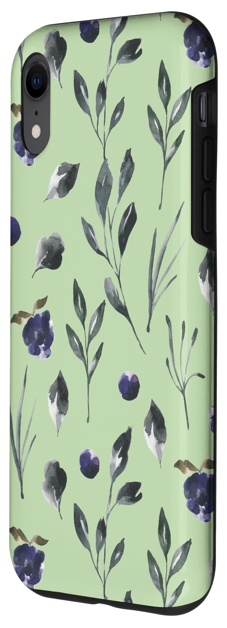 iPhone XR Case - Purple Wildflowers on Matcha Green Background | Slim Protective Cover | Perfect for Daily Use, Travel & Outdoor Activities