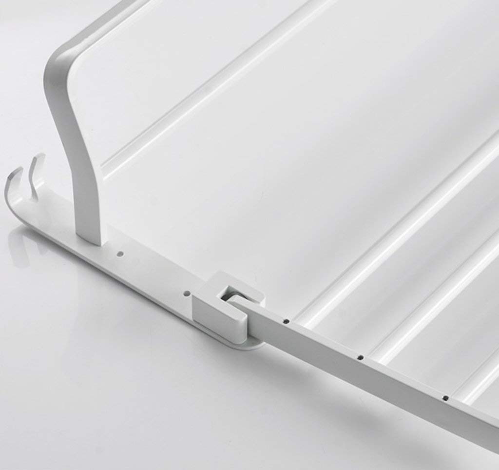 Heavy-Duty Aluminum Folding Shower Shelf - Modern Rectangular Bathroom Towel Rack with Hooks (23.6