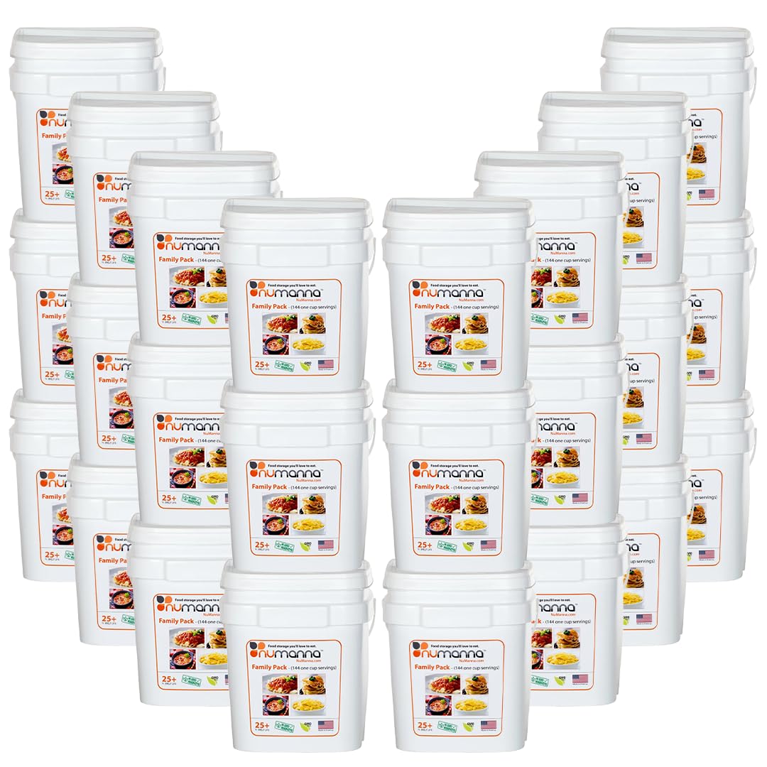 NuManna 2-Person 12-Month Emergency Food Supply - Freeze Dried Survival Food for Long Term Storage, Camping & Disaster Preparedness