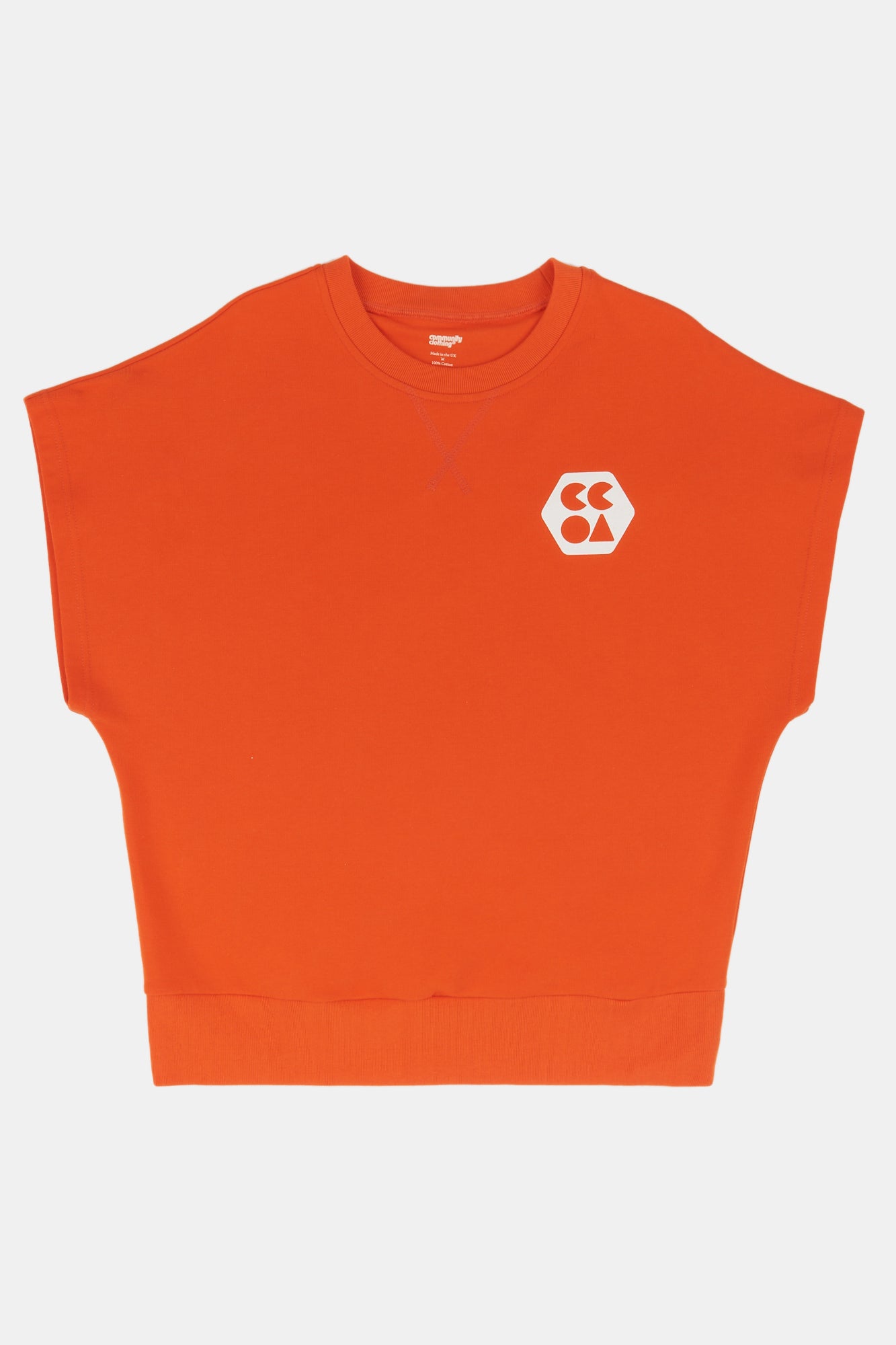 Eco-Friendly Women's Sleeveless Sweatshirt - Flame Red | Plastic-Free Casual Wear for Summer, Gym & Outdoor Activities