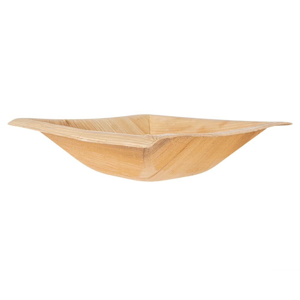 Restaurantware Indo 12oz Square Palm Leaf Bowls - 100 Pack Microwave & Oven Safe, Freezer Friendly Sustainable Areca Bowls for Soup, Salad, Hot & Cold Foods - Perfect for Restaurants, Catering & Eco-Friendly Dining