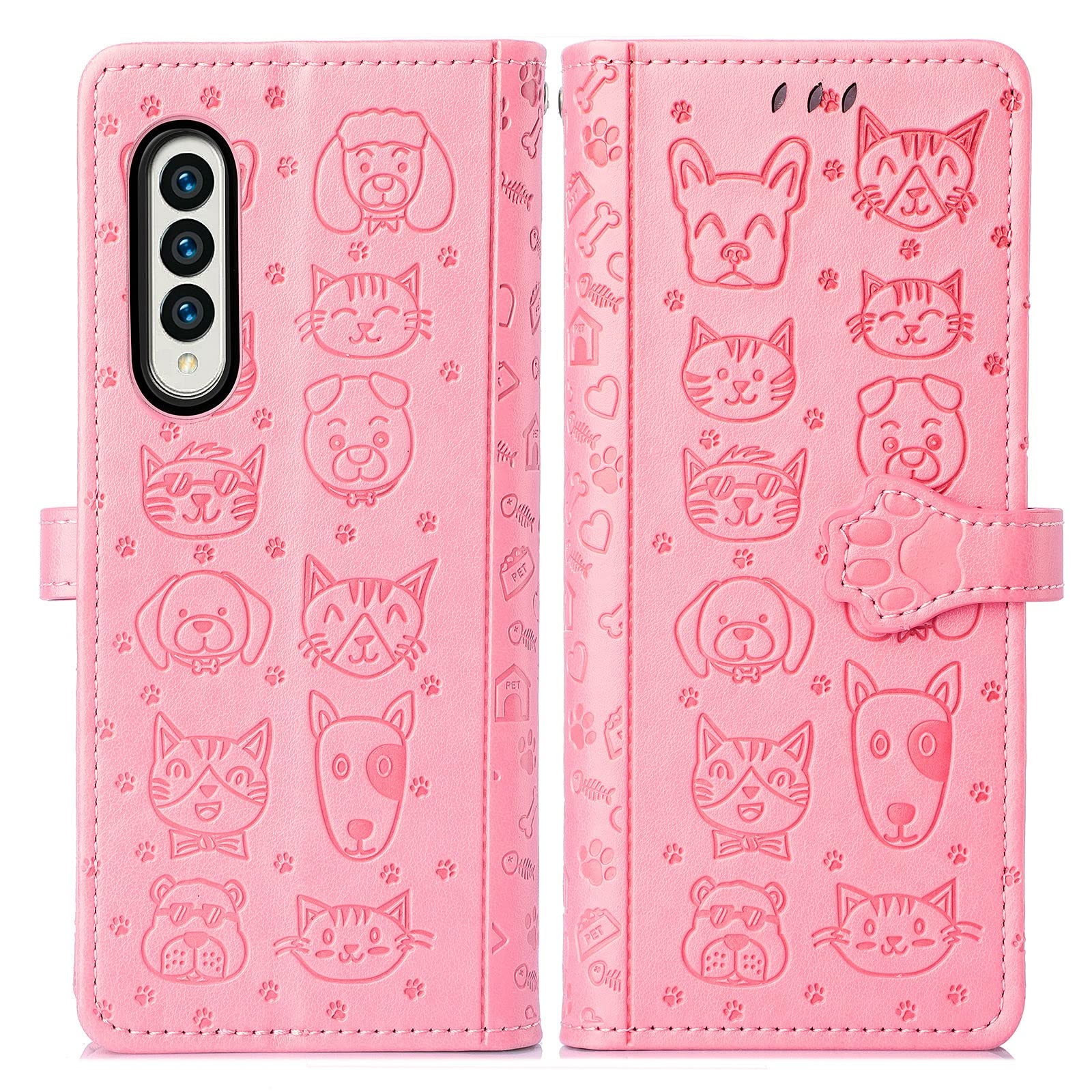 Premium Shockproof Leather Flip Case for Samsung Galaxy Z Fold3 5G - Built-in Kickstand & Card Slot - Stylish Protective Phone Cover for Women | Perfect for Work, Travel & Everyday Use