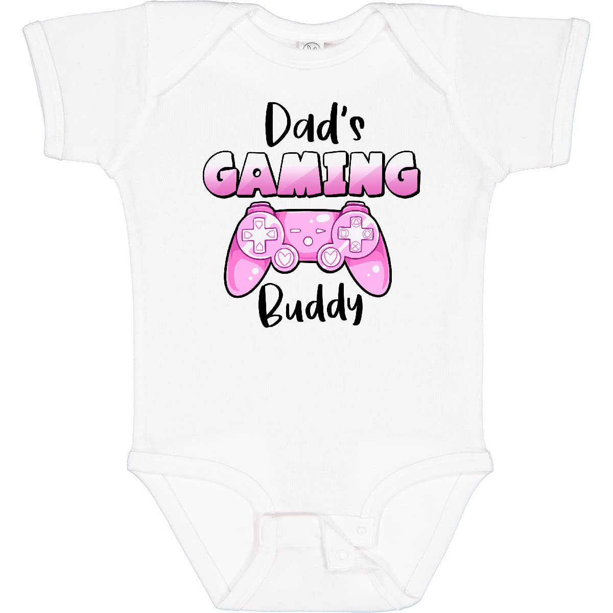 Inktastic Dad's Gaming Buddy - Pink Controller Baby Bodysuit | Cute Gamer Onesie for Newborns & Infants | Perfect Gift for Gaming Dads & Baby Showers
