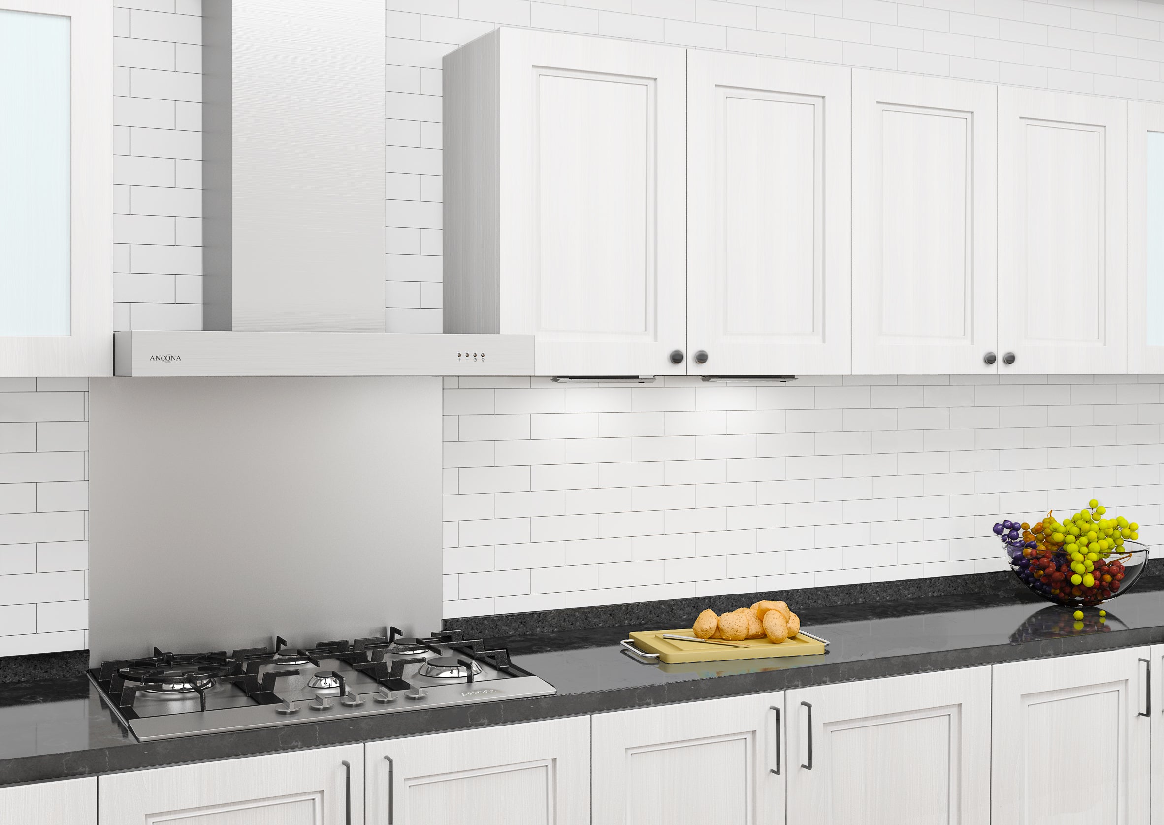 36 Inch Forza LED Chimney Style Range Hood - 380 CFM Powerful Ventilation for Kitchen, Stainless Steel, Modern Design - Perfect for Home Cooking & Professional Kitchens