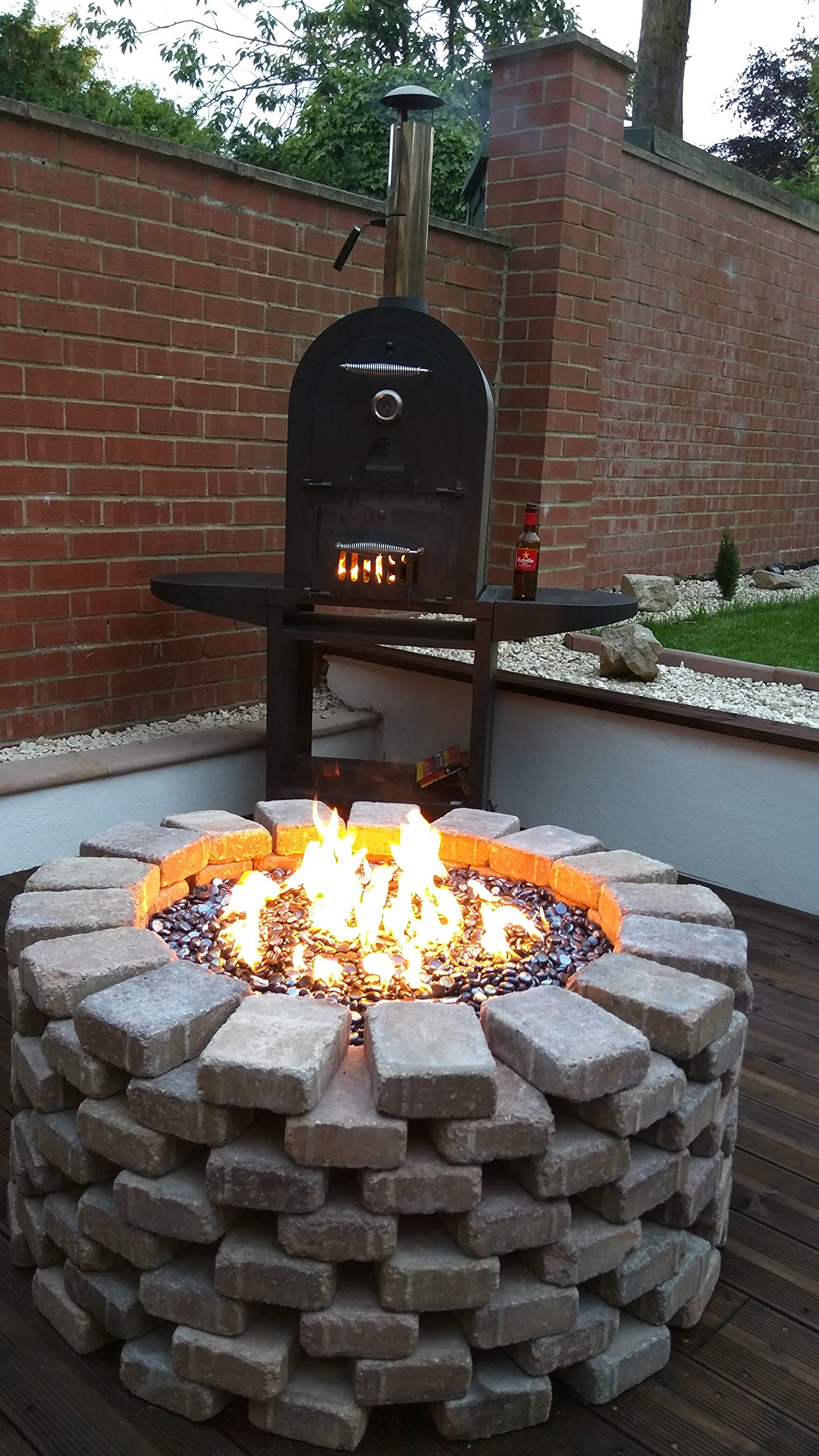 Stainless Steel Fire Ring Mounting Kit FRMK & 12 Inch Double Round Burner - Perfect for Outdoor Camping, Backyard Fire Pits, and BBQ Grilling