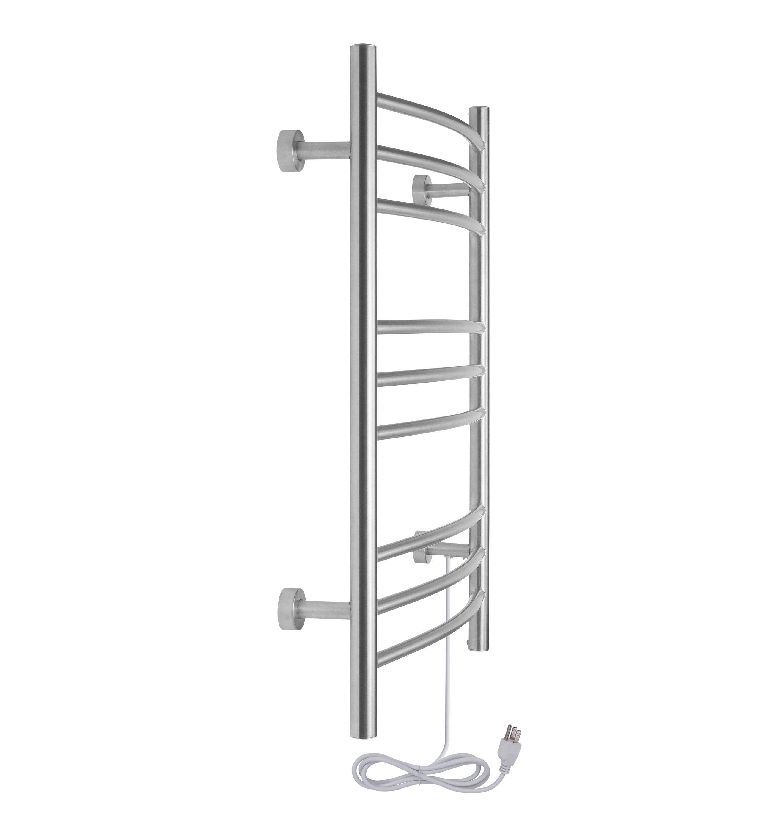 WarmlyYours Riviera Dual Connect Hardwired & Plug-In Heated Towel Warmer 24