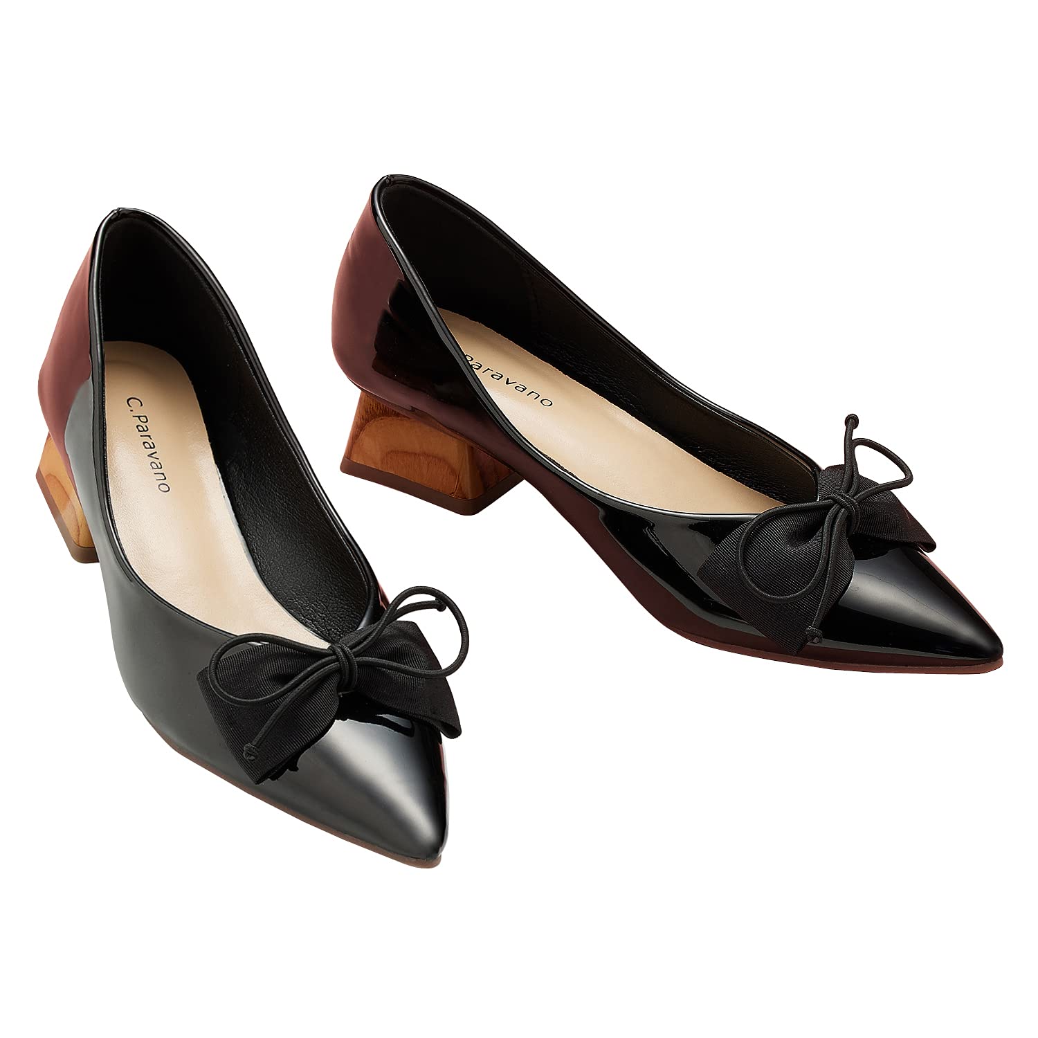 C.Paravano Women's Low Heel Pumps - Comfortable Block Heel Dress Shoes for Work, Office & Special Occasions | Stylish & Elegant Women's Shoes for Weddings, Parties & Business Events