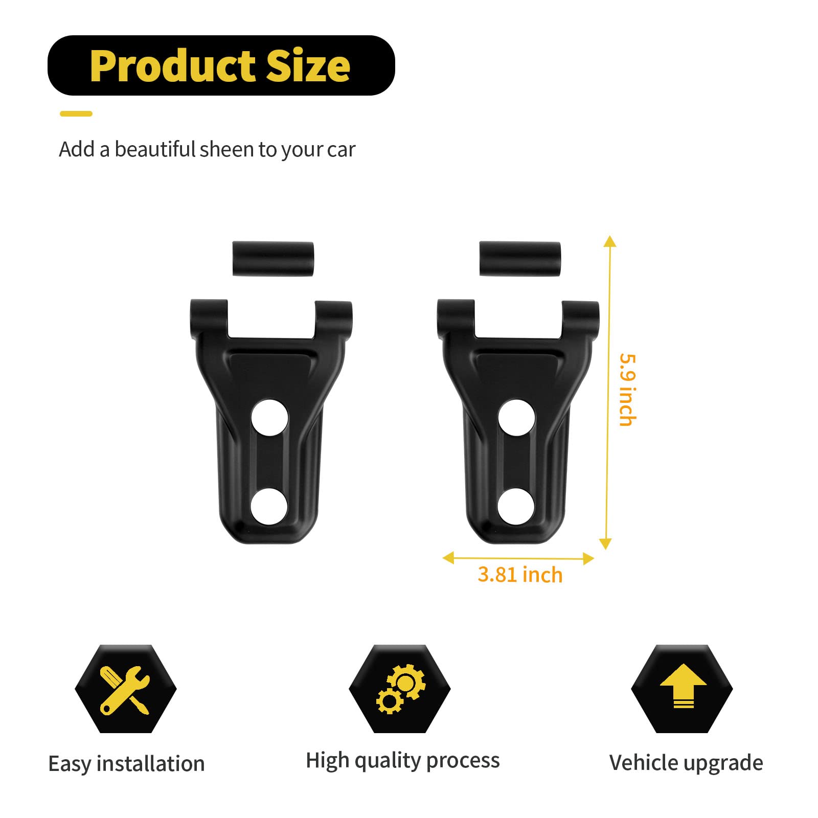 Jeep Wrangler JL JLU & Gladiator JT Hood Hinge Cover (2018-2023) - Matte Black Exterior Accessory Kit | Durable Protection & Stylish Upgrade for Off-Road Adventures & Daily Driving