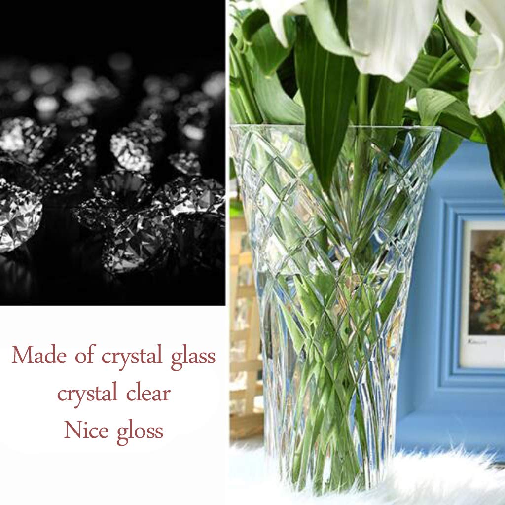 Large 30cm Transparent Glass Flower Vase - Elegant Home Decor for Centerpieces, Wedding Arrangements & Living Room Display