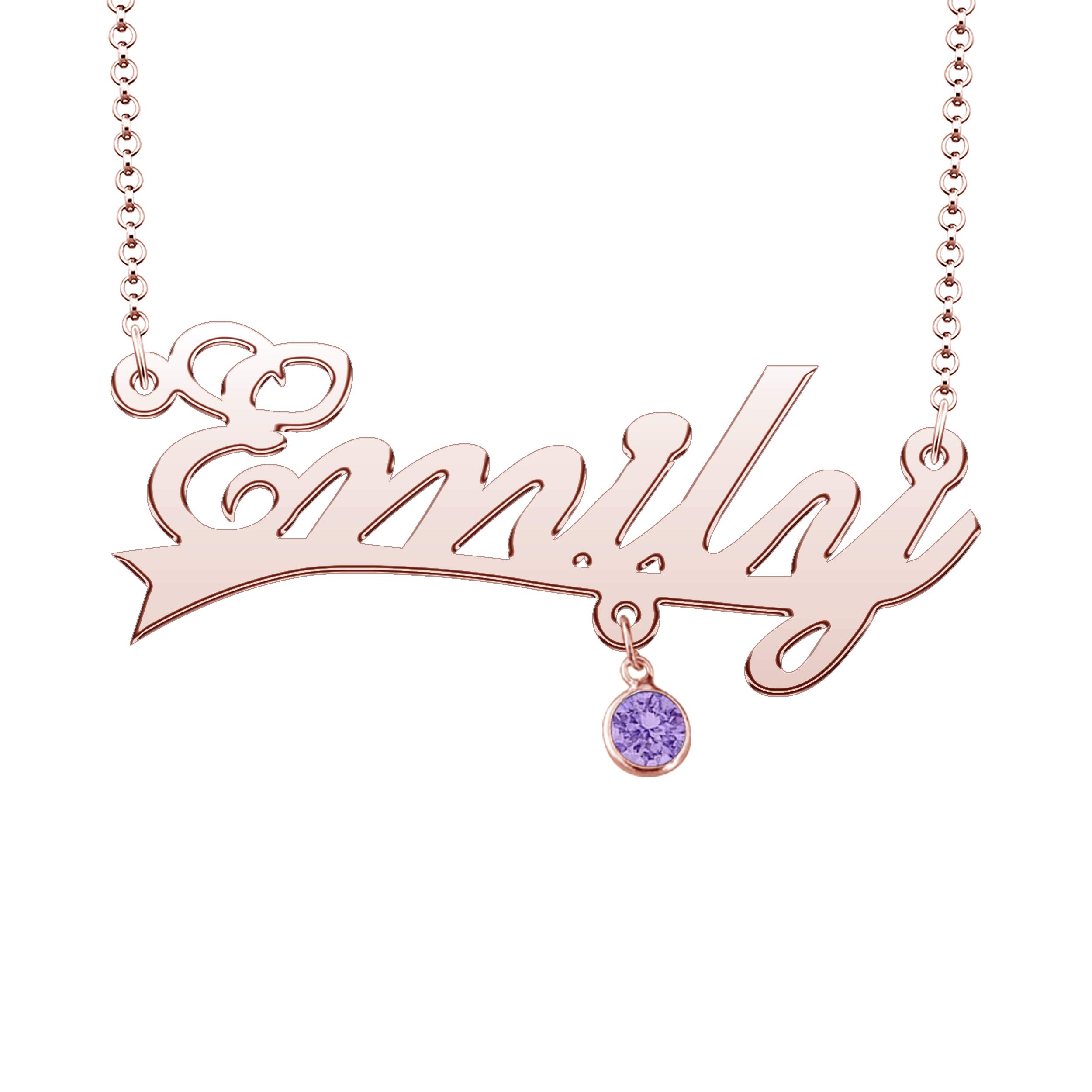 Personalized Rose Gold Heart Pendant Necklace with Custom Name - Perfect Gift for Anniversary, Valentine's Day & Mother's Day