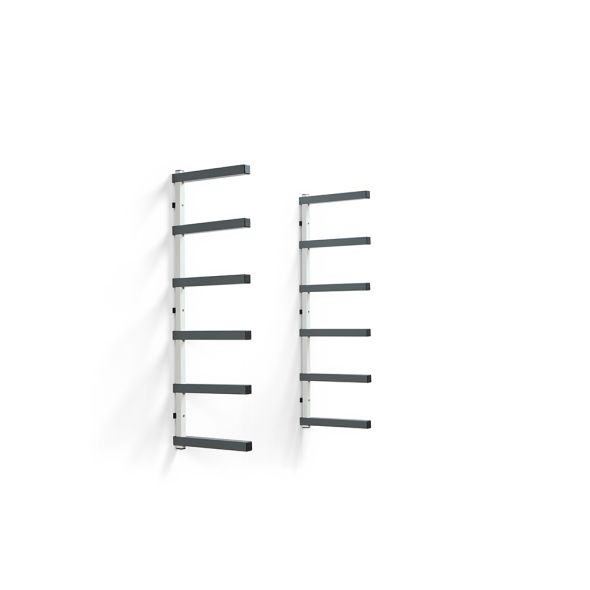 6-Tier Heavy Duty Lumber Storage Rack - White & Gray Wood Organizer for Garage, Workshop & DIY Projects