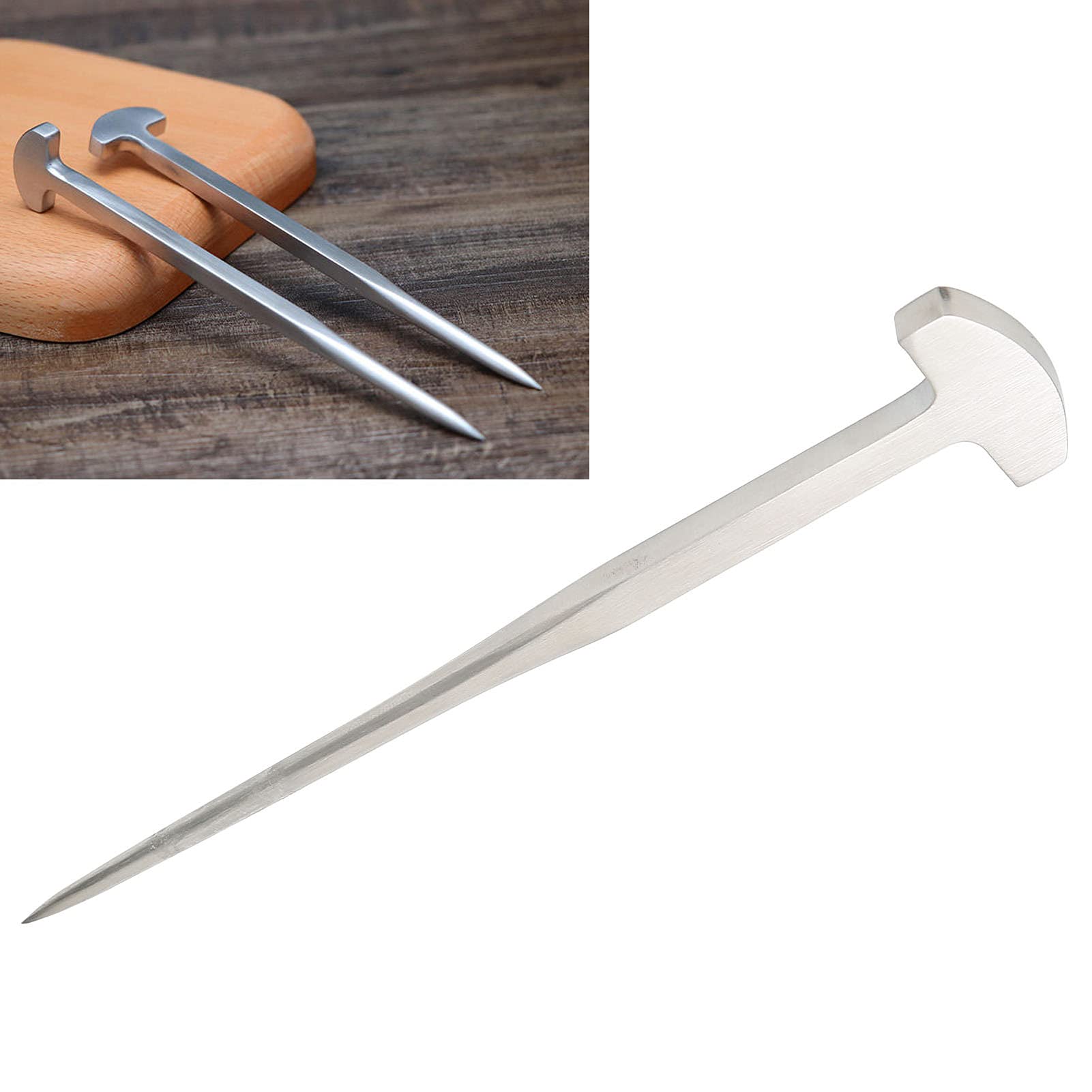 Premium Japanese Style Stainless Steel EEL Spike T-Shaped Fish Nail - Durable Kitchen Tool for Sushi, Eel Preparation in Home & Restaurant Cooking | Perfect for Chefs & Seafood Lovers