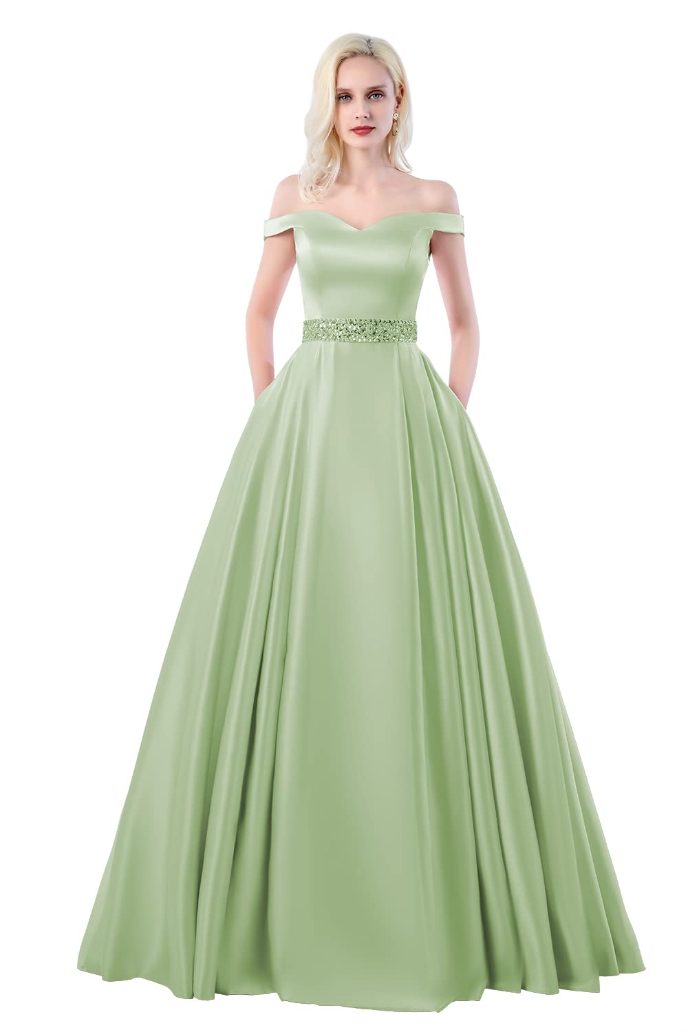 YORFORMALS Women's V-Neck Ruched Chiffon Bridesmaid Dress with Slit - Long Formal Evening Gown for Weddings, Prom & Special Occasions