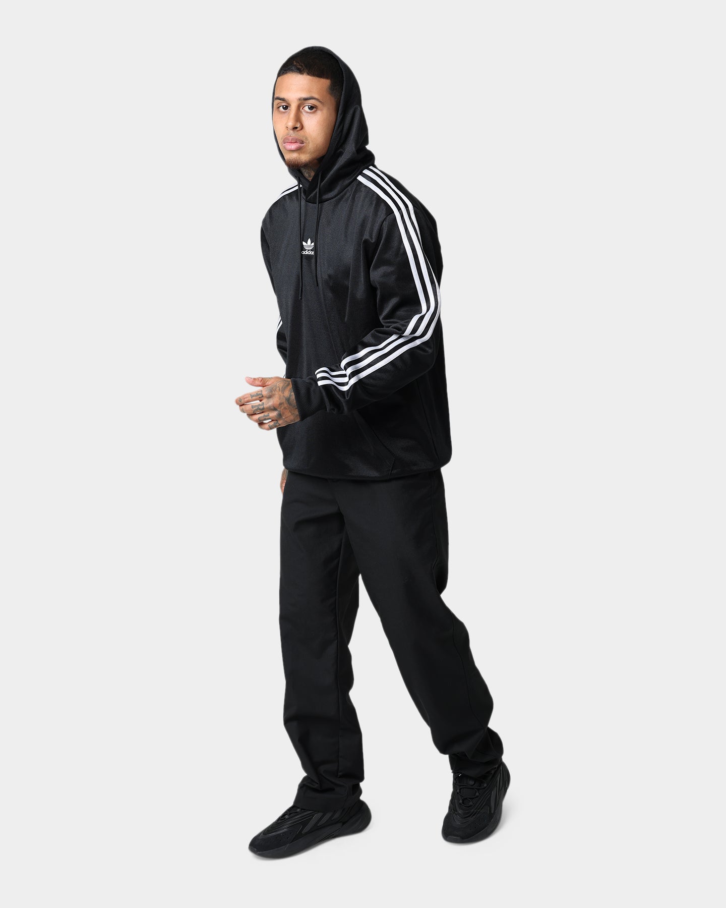 Adidas Classics HS Trefoil Hoodie for Men & Women - Black Cotton Pullover Sweatshirt with Front Pocket | Casual Streetwear, Gym, Lounge & Outdoor Activities