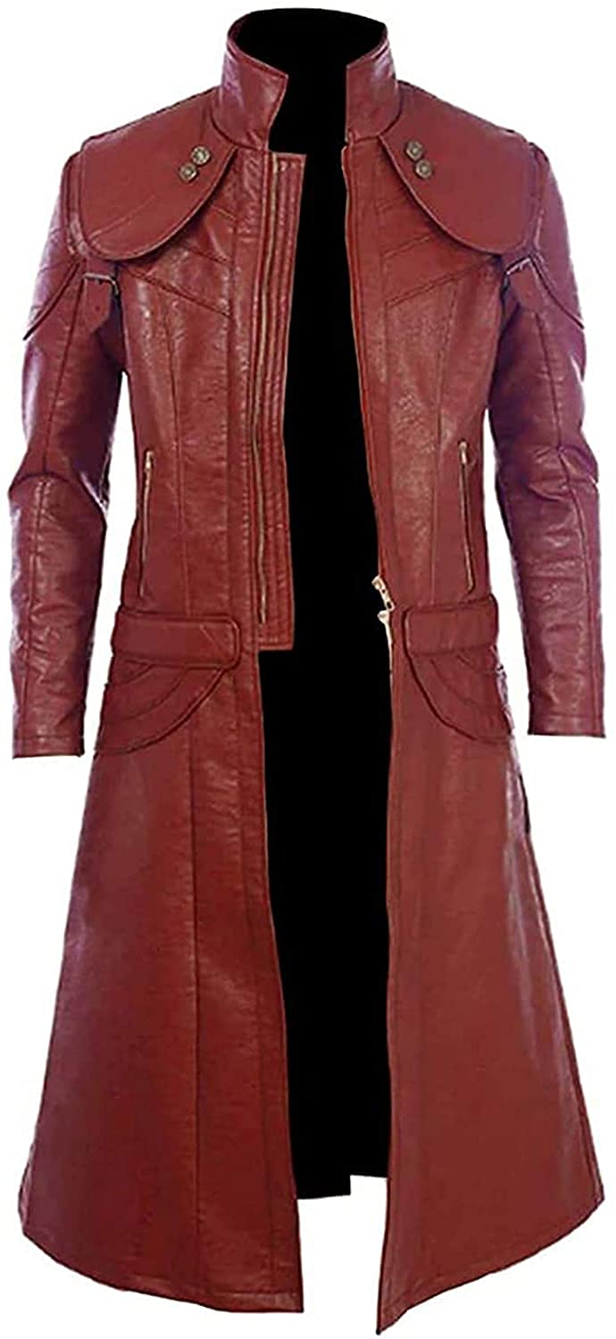 Devil May Cry 5 Dante Cosplay Leather Trench Coat - Official Video Game Replica Costume for Halloween, Comic Con & Cosplay Events