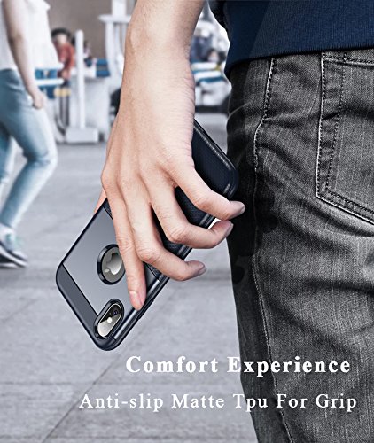 **Laudtec iPhone X Case - Shockproof Hybrid PC & TPU Cover for Apple iPhone X/10 - Navy Blue | Slim Protection for Everyday Use & Outdoor Activities**