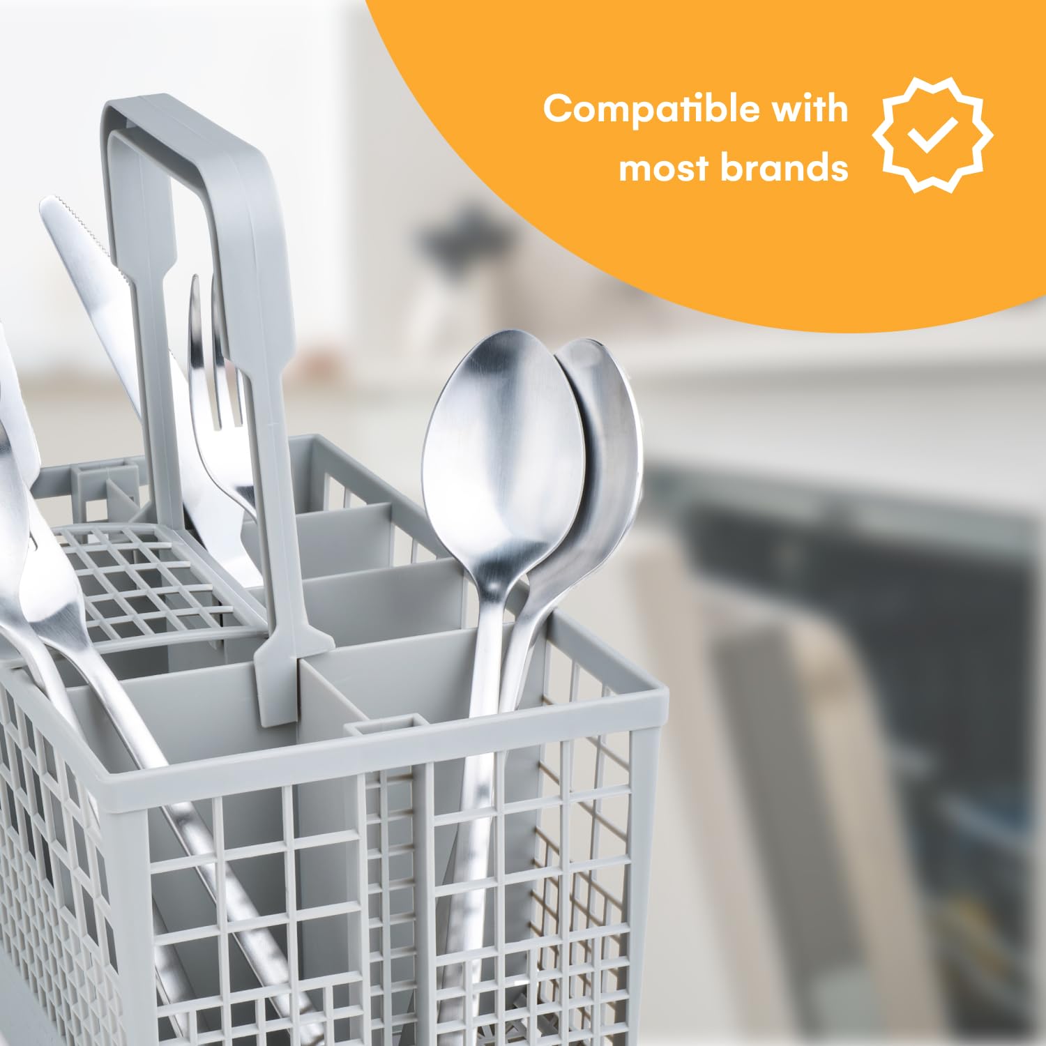 Noa Store Universal Dishwasher Silverware Basket with 7 Compartments & Handle - Cutlery Organizer & Drainer for Kitchen - Fits Baby Bottles, Utensils, Kitchen Tools - Perfect for Dishwashers, Meal Prep & Home Organization