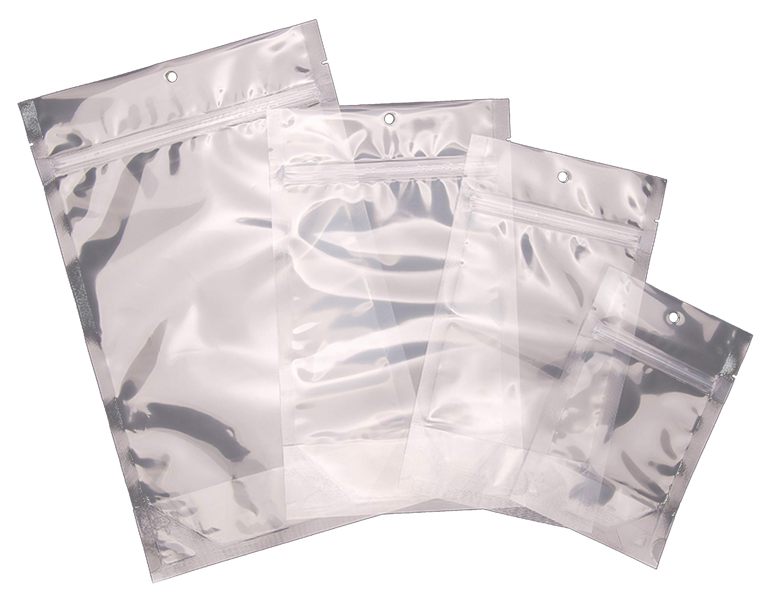 Clear Stand Up Pouch Bags 4x6x2.5 Inches - 500 Pack Resealable Seal-Top Flexible Packaging with Hang Hole & Tear Notch - Heat Sealable for Food, Coffee, Snacks, Pet Treats & Retail Products Storage