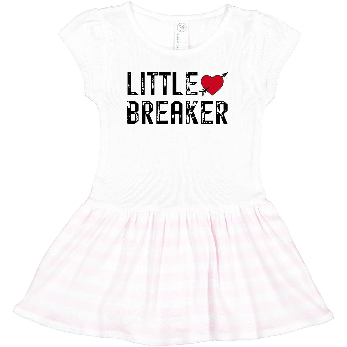 Inktastic Little Heartbreaker with Arrow Toddler Dress - Cute Baby Girl Outfit for Valentine's Day, Birthday & Family Photos | Soft Cotton Casual Wear for Toddlers 12-24 Months