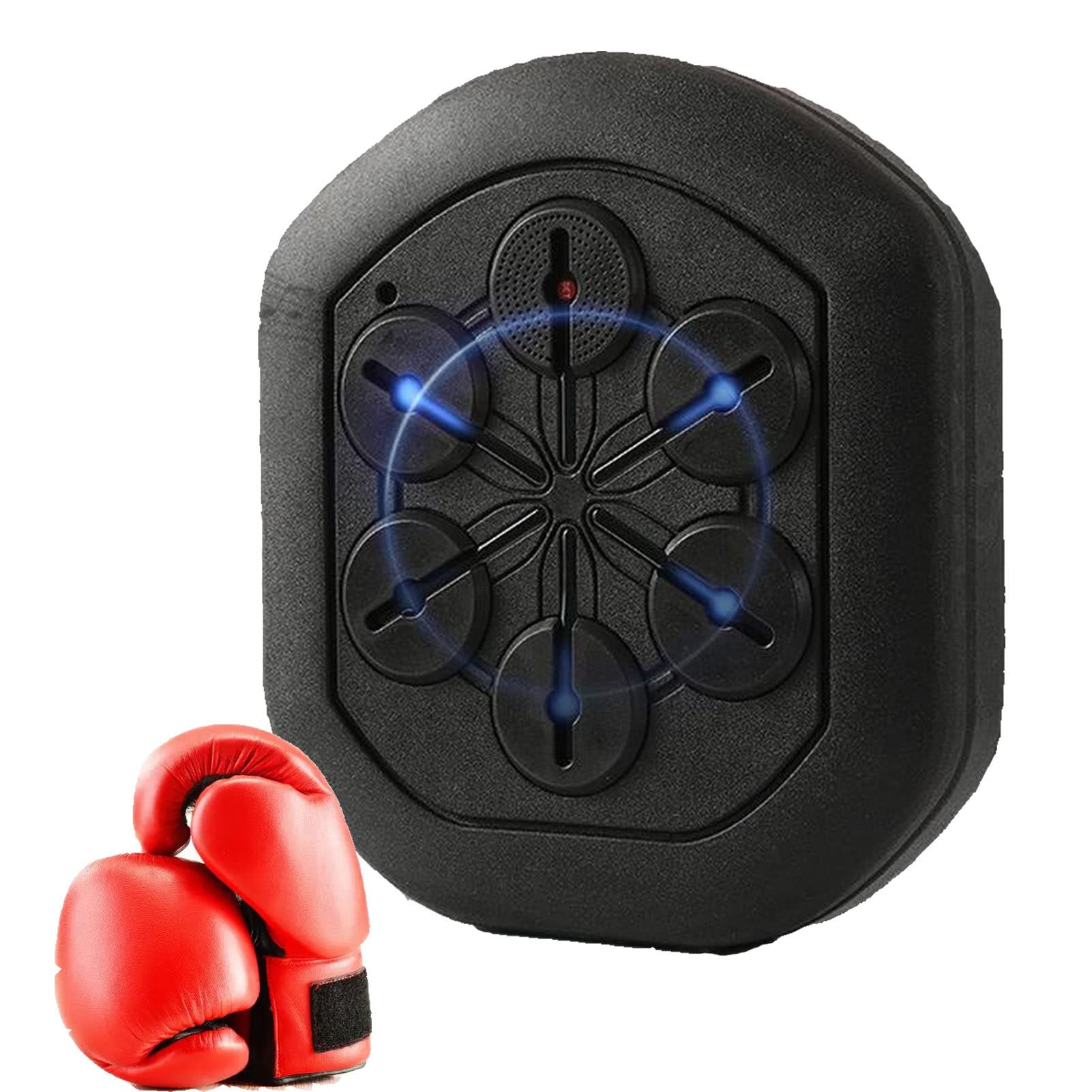KITNUR Smart Music Boxing Machine with Boxing Gloves - Multi Musical Target Boxing Reaction Wall - Train with Music & LED Lights | Perfect for Home Gym, Boxing Training & Stress Relief