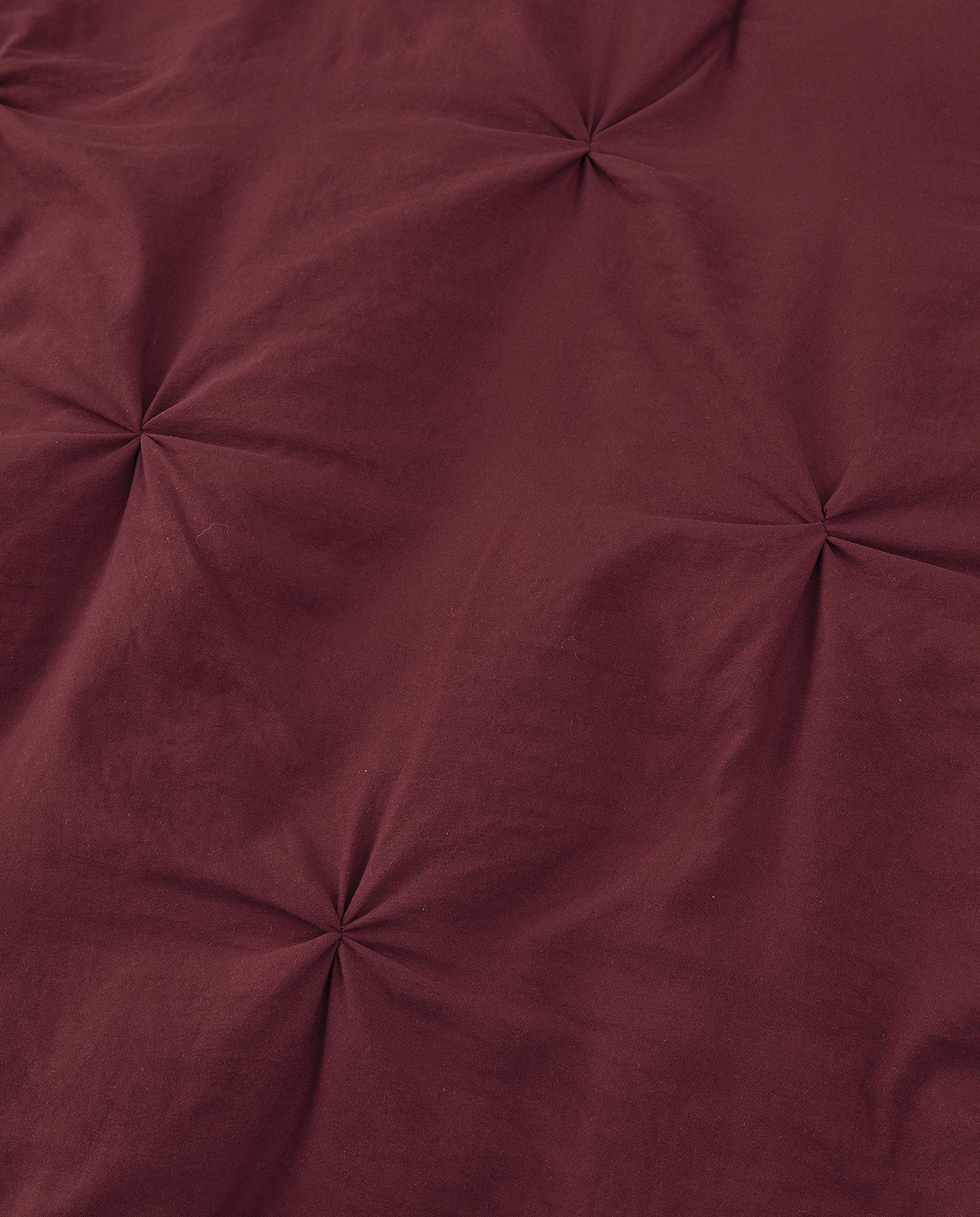 Premium Soft Cotton Comforter Set - All Season Goose Down Alternative Pinch Pleat Duvet Insert | 500 GSM Fill Power | Ultra Soft Oversized Queen (Burgundy) | Perfect for Bedroom Decor, Guest Rooms & Cozy Nights
