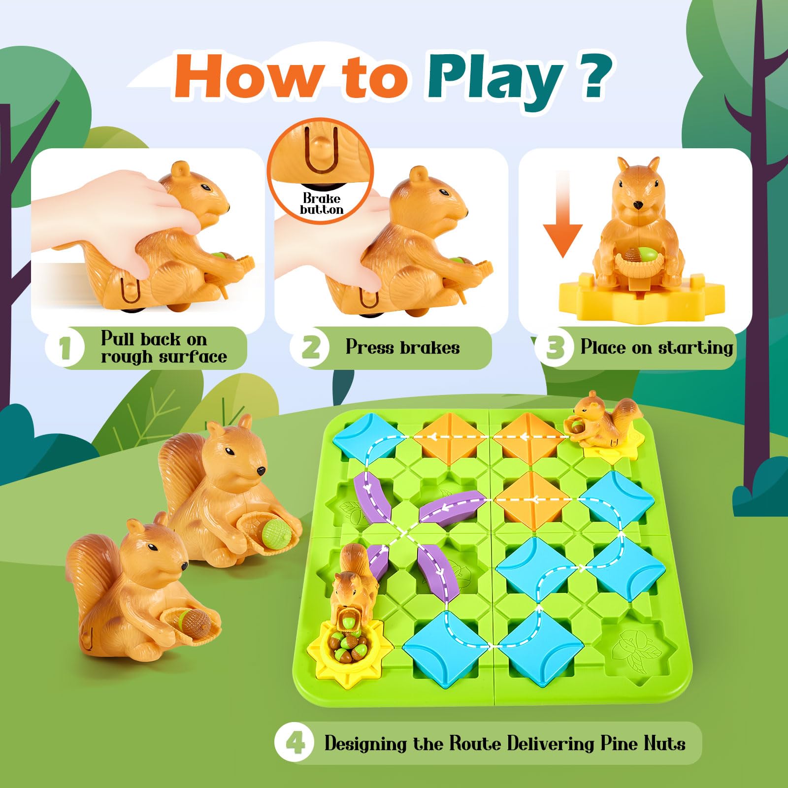 STEM Educational Board Games for Kids Ages 4-8 | Brain Teaser Logic Puzzles & Road Builder Learning Toys | Montessori Classroom & Birthday Gift Ideas | Perfect for Homeschooling & Family Game Night