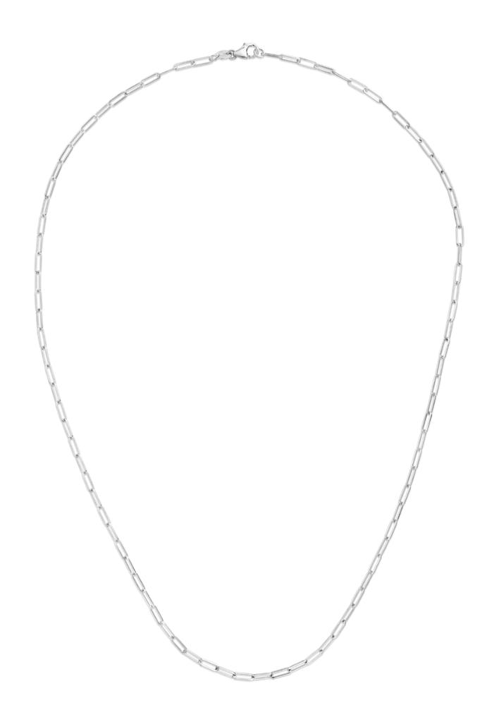14K Gold 2.1mm Paperclip Chain Necklace - Dainty Minimalist Layering Jewelry for Women - Perfect for Everyday Wear, Gift Giving & Special Occasions
