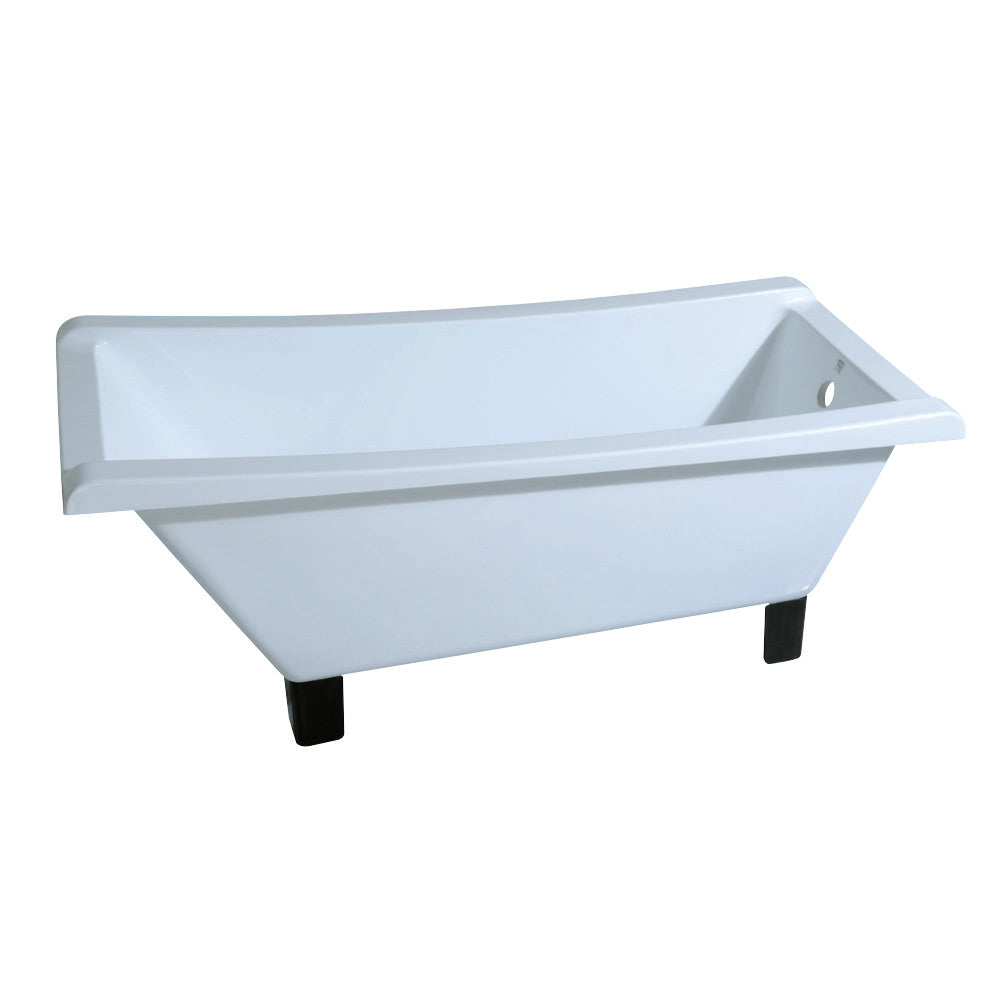 Aqua Eden 67 Inch Acrylic Clawfoot Bathtub - Freestanding Slipper Tub for Bathroom, White with Oil Rubbed Bronze Feet, No Faucet Drillings - Perfect for Vintage Style Bathrooms & Spa Relaxation