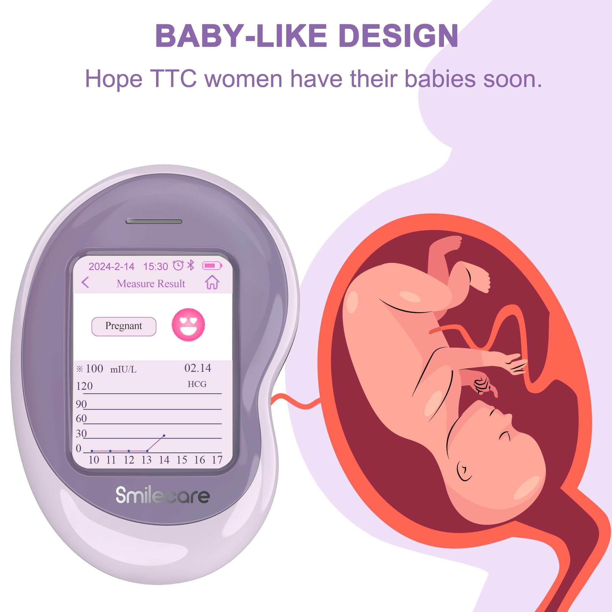 2-in-1 Fertility Monitor Kit with 20 Ovulation & 5 Pregnancy Test Strips - Smart App Tracking for Women Trying to Conceive (TTC) - Perfect for Home Use, Family Planning & Pregnancy Preparation