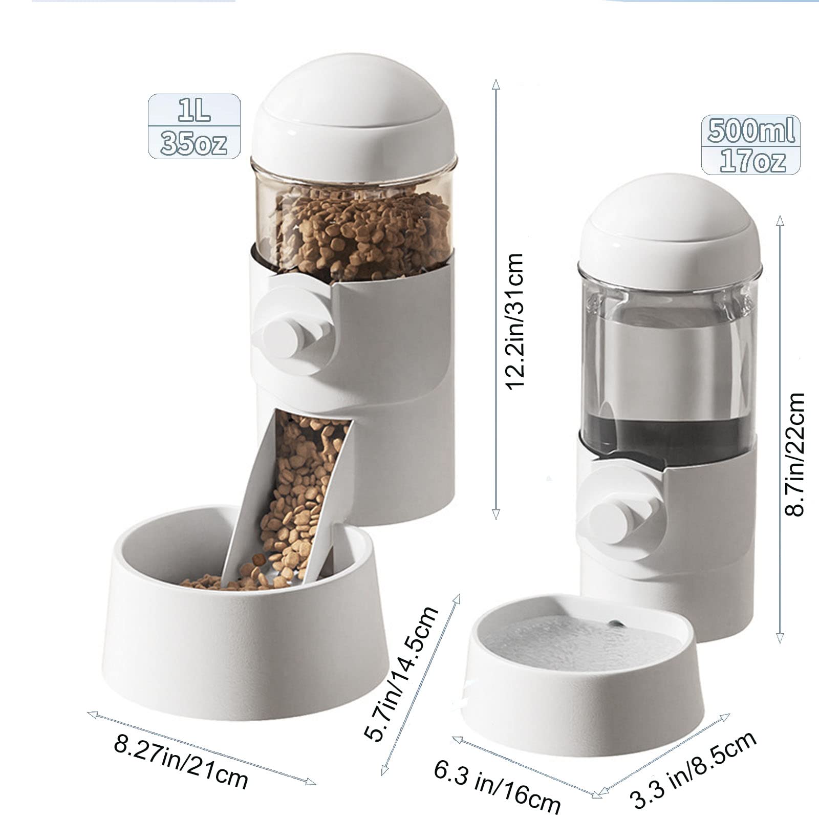 Automatic Gravity Pet Feeder and Water Bowl Set for Dogs, Cats, Rabbits, Hamsters, Chinchillas & Hedgehogs - Hanging Cage Mount Food Dispenser & Drinking Bowl (Green) - Perfect for Home, Travel & Multi-Pet Households