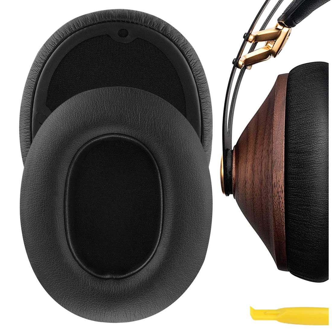 Geekria QuickFit Replacement Ear Pads for Meze 99 Classics & 99 Neo Headphones - Premium Black Memory Foam Ear Cushions - Noise Isolation Comfort for Music, Gaming & Travel Accessories
