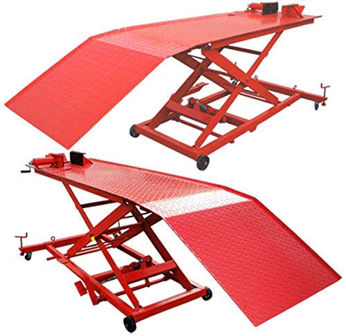 Hydraulic Motorcycle Lift Table - 1000 LBS Capacity Bike Jack Stand for Shop & Garage - Heavy Duty Motorcycle Lift for Repair, Maintenance & Storage