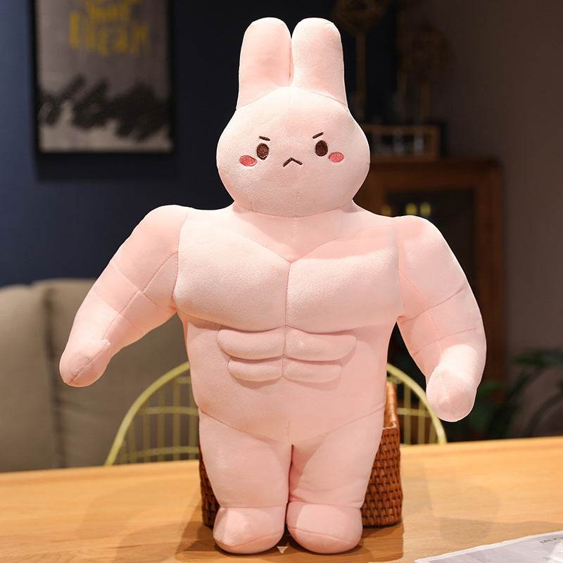 Premium Buffed Up Muscular Stuffed Bunny Plush Toy - Soft Cuddly Stuffed Animal for Kids, Collectors & Fitness Enthusiasts | Perfect for Bedroom Decor, Gym Motivation & Gift Giving