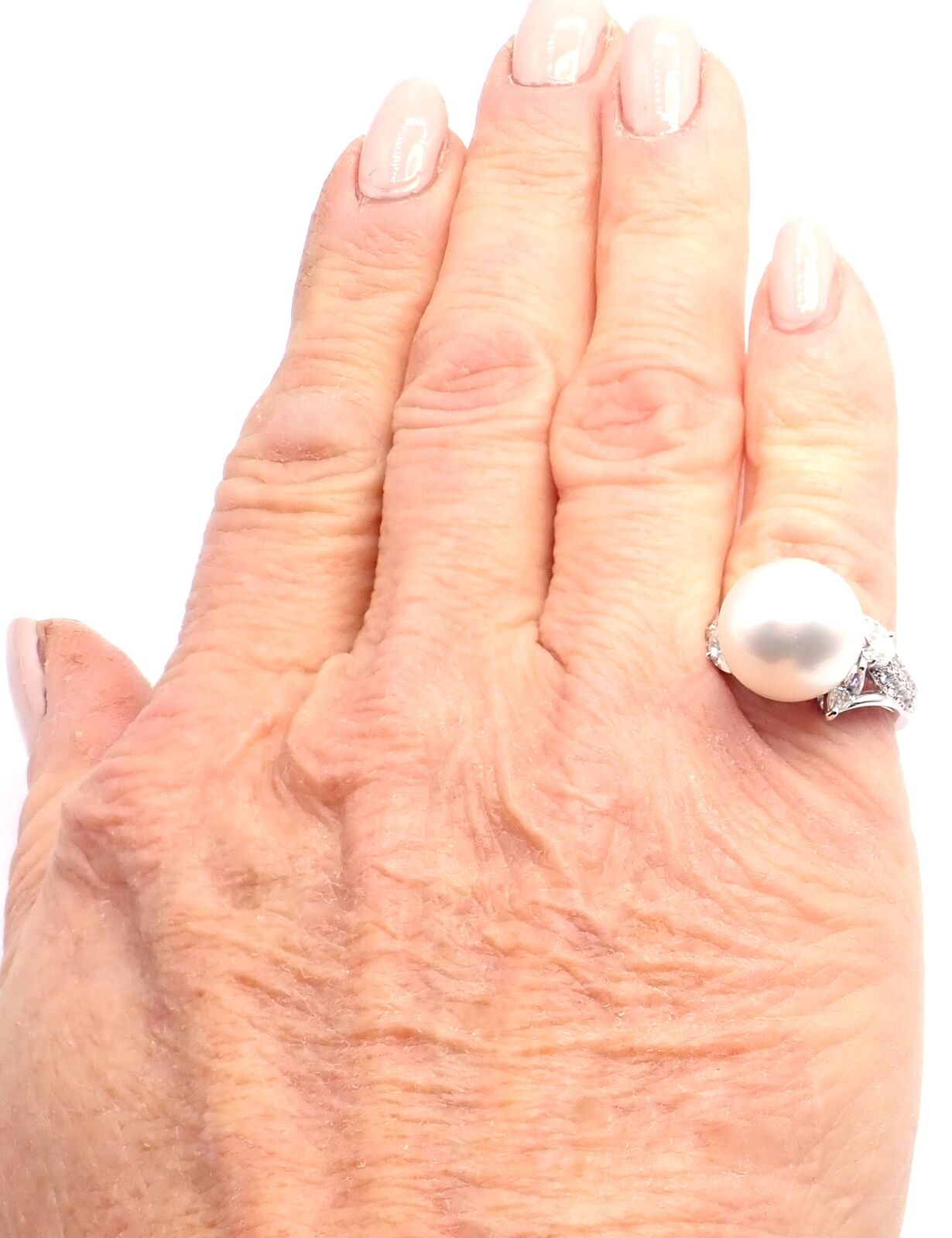 Authentic Mikimoto Platinum Diamond 12.5mm South Sea Pearl Ring - Luxury Jewelry for Weddings, Anniversaries & Special Occasions