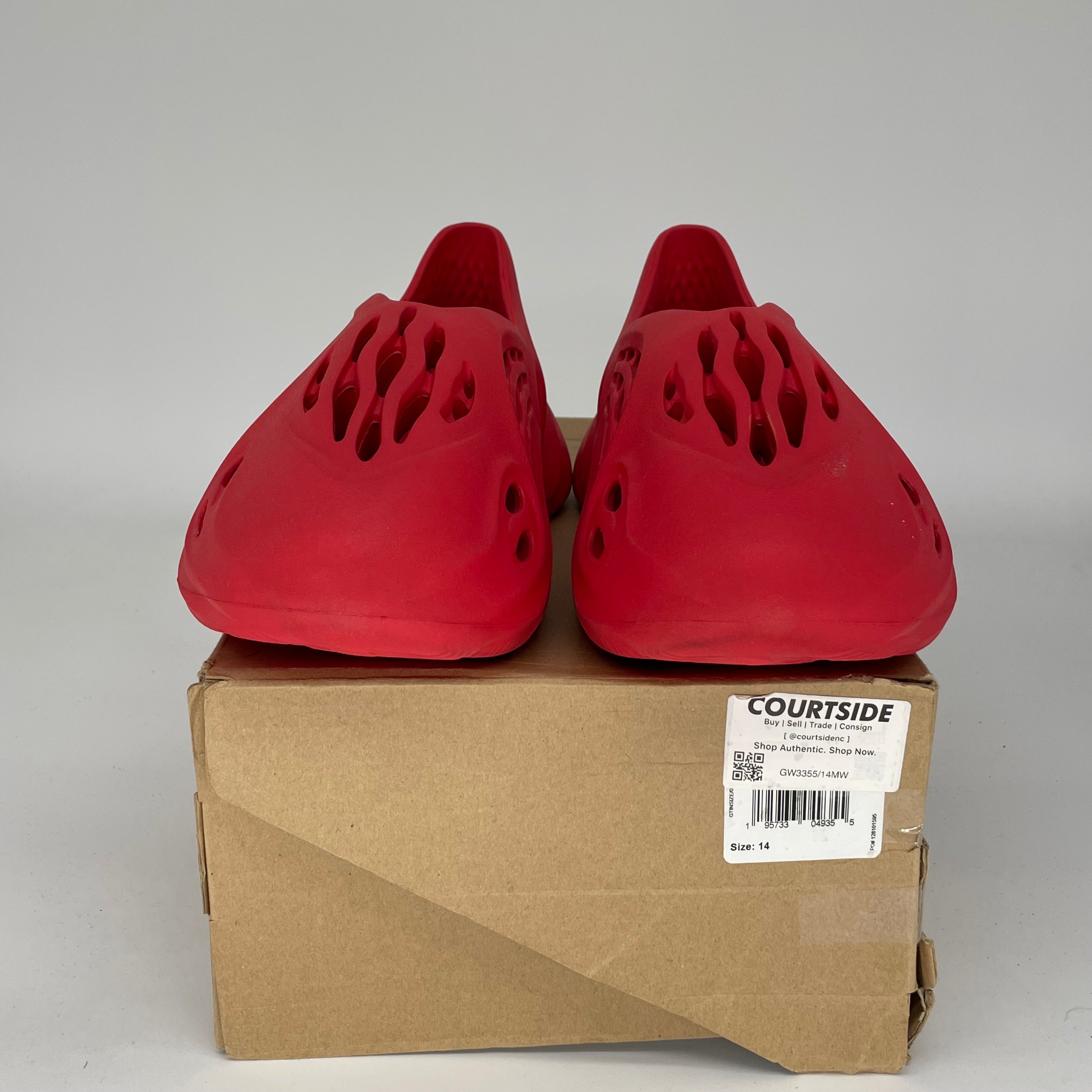 Adidas Yeezy Foam RNNR Vermilion - Size 14 GW3355 | Men's Comfortable Slip-On Sneakers for Running, Gym & Casual Wear