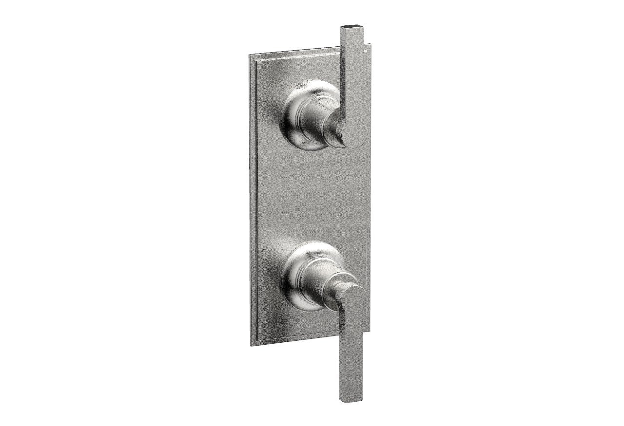 HEX MODERN Lever Handle Pair Trim Set for Thermostatic Shower Control with Volume Control & Diverter - Perfect for Bathroom Renovation & Modern Home Upgrade