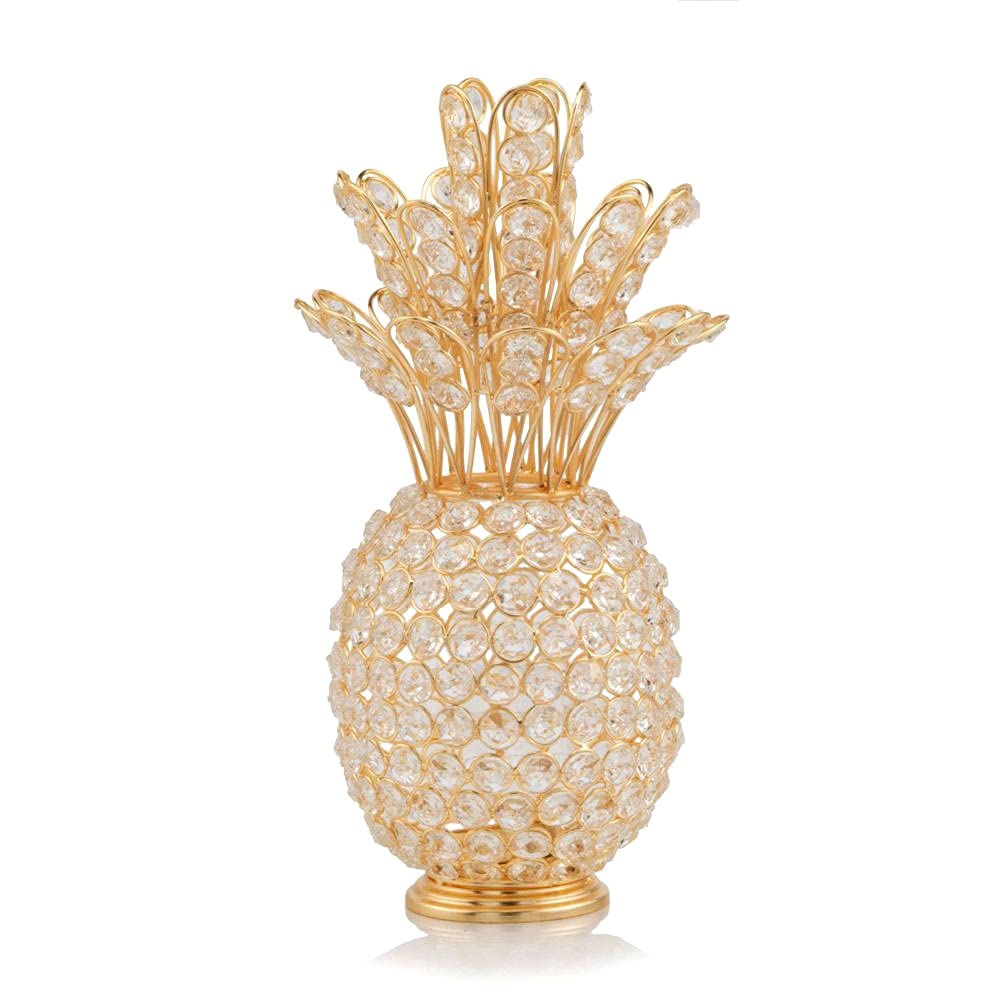 Crystal Gold Pineapple Decor - 12.5