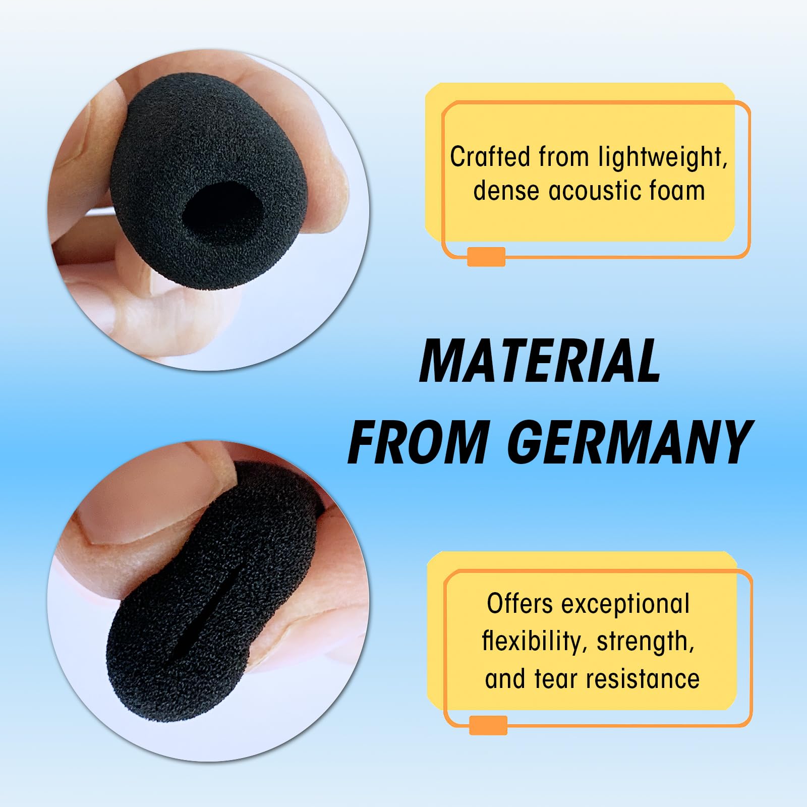 10 Pack Black Foam Windscreen Covers for Lapel Microphones - Mini Size Noise Reduction & Protection for Podcasting, Interviews, and Public Speaking