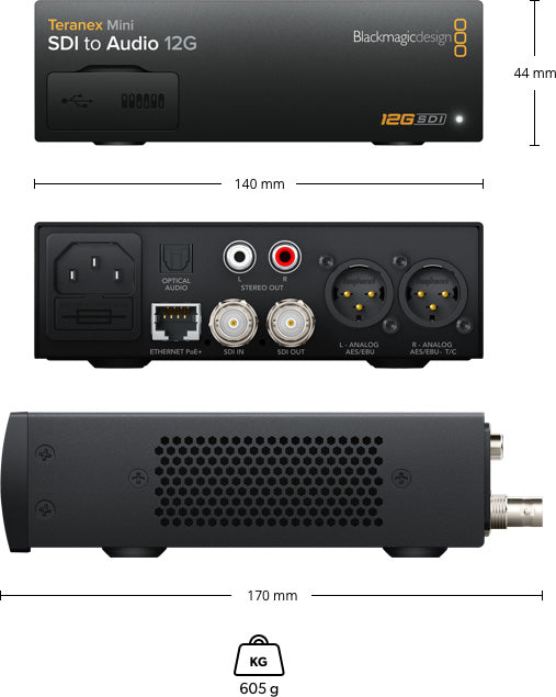 12G-SDI to Audio Converter - Teranex Mini for Professional Video & Audio Conversion | Perfect for Live Streaming, Broadcast, and Studio Production