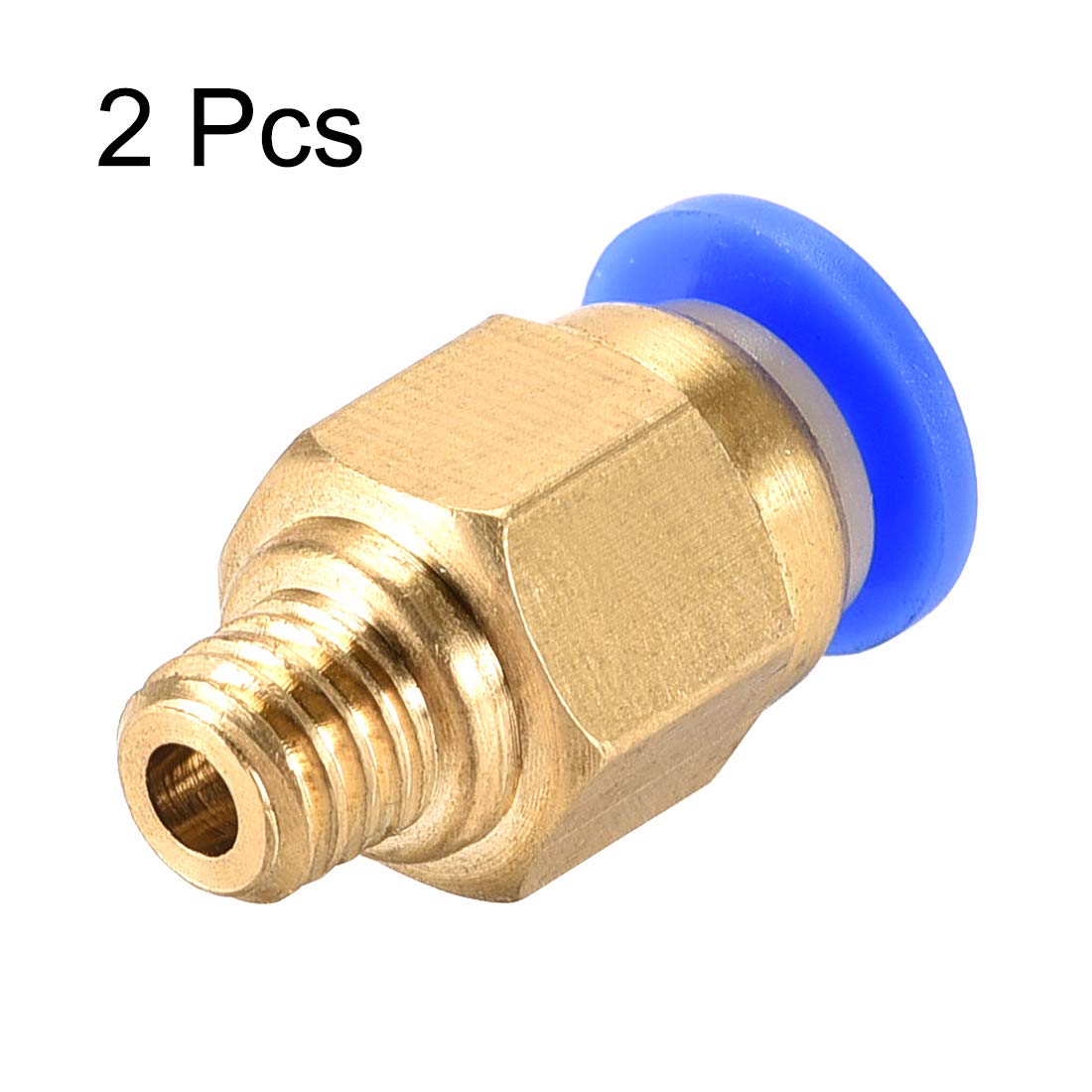uxcell M6 Tube Fitting Connector for 3D Printer - Compatible with 4mm Tube & 1.75mm Filament (2-Pack) - Perfect for Ender 3, CR-10 Filament Feeding System