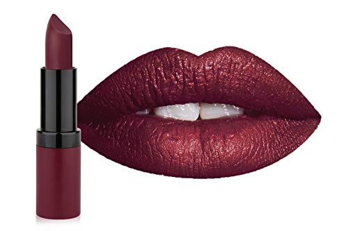 Golden Rose Velvet Matte Lipstick - Shade 32 Merlot - Long-Lasting, Highly Pigmented Lip Color for Everyday Wear & Special Occasions